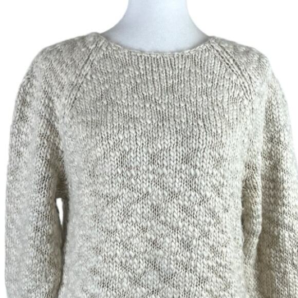 J. Jill Sweater Crew Neck Knit Cream Wool Alpaca Blend Pullover Women’s Large - Picture 5 of 10